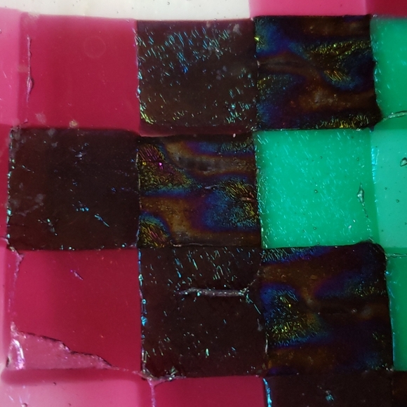 Fused Glass Squares Decorative Plate Platter from Seattle Washington Art Gallery - Picture 7 of 14